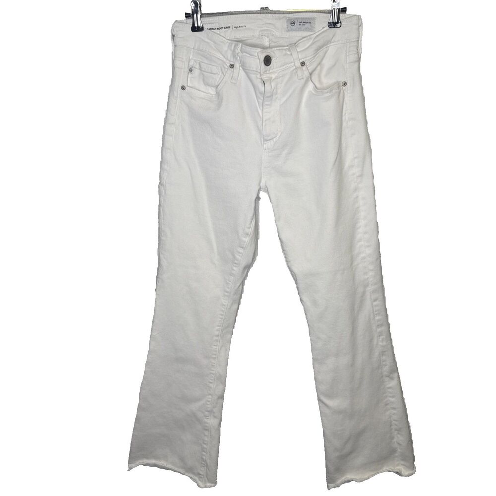 AG Adriano Goldschmied Farrah High Rise Crop Bootcut Jeans White Size 27